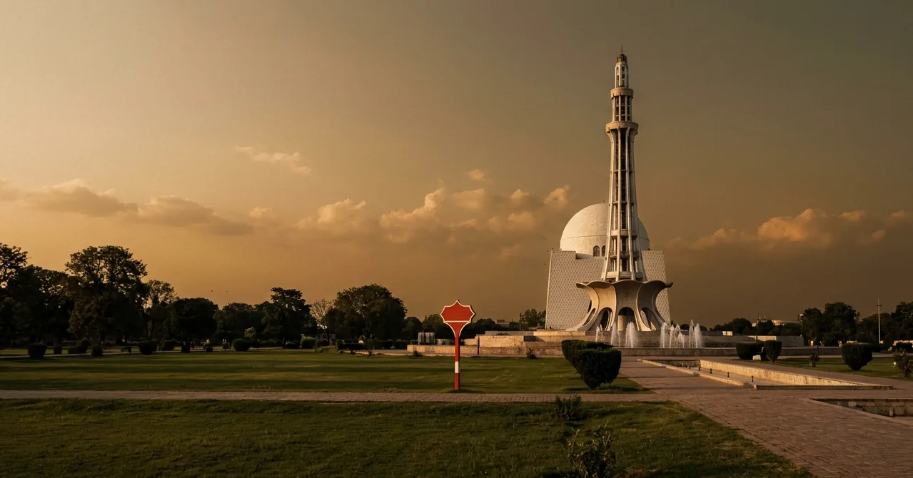 Minar-e-Pakistan in Lahore at golden hour