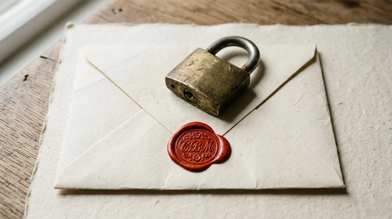 A vermilion wax seal on a paper document